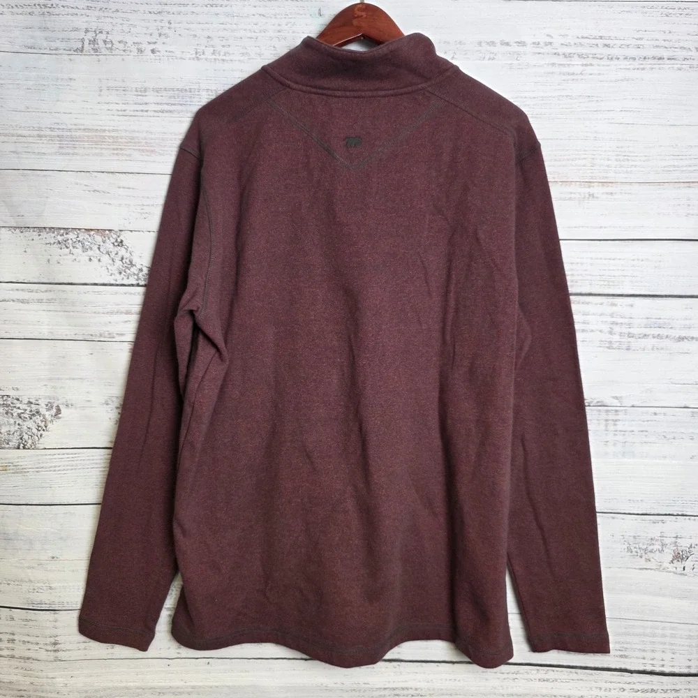Dakota Grizzly Sweater Men's XL Red Black 1/4 Zip Long Sleeve Cotton Polyester‎